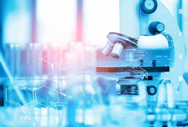 istock Young Asian Scientist are certain activities on experimental science like mixing chemicals or entry data to develop medicine, foods for everyone on the world, film effect. 1018468948