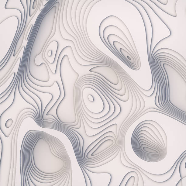 istock Abstract paper cut art background design for website template. Topography map concept. 3d rendering 1018469510
