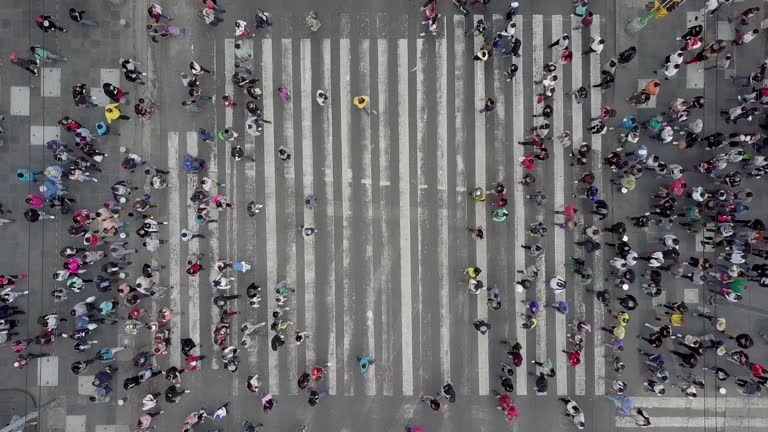 Aerial View of a Crossing in Mexico City