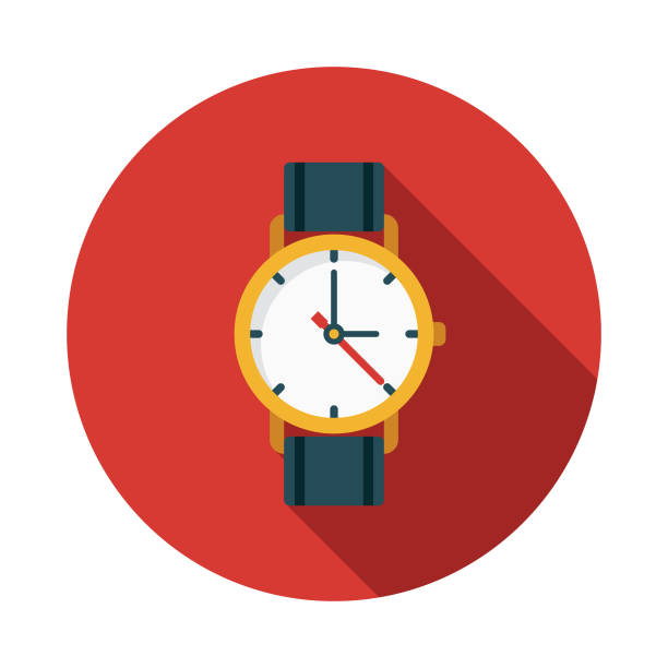 ilustraciones, imágenes clip art, dibujos animados e iconos de stock de ver icono de suiza de diseño plano - reloj de pulsera