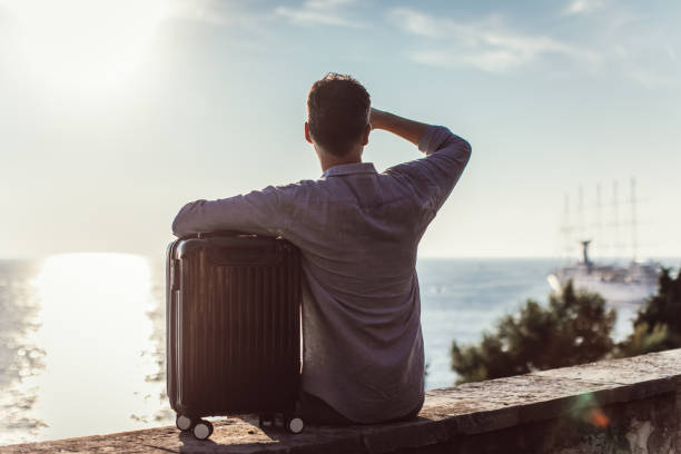 Tourist man enjoying the view