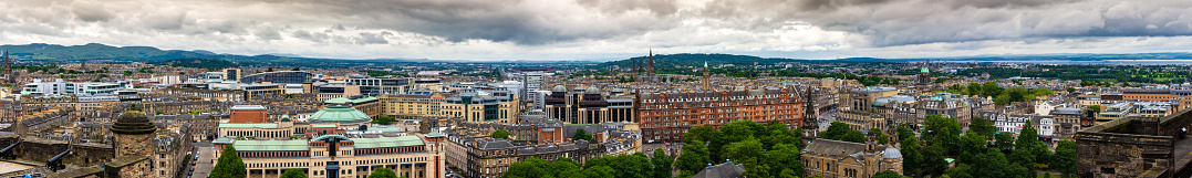 Taken from Edinburgh Castle, a historic fortress built on Castle Rock. The vantage point, gives tourists a spectacular view of the city below.