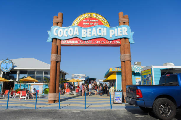 Cocoa beach pier sign Cocoa beach pier sign cocoa beach photos stock pictures, royalty-free photos & images