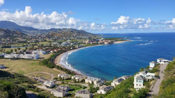 istock High view of the coast mountains and ocean 1018535190