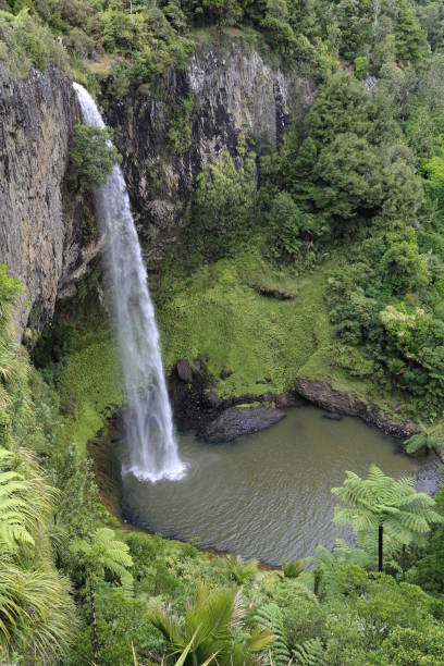 istock Bridal veil falls New Zealand with forest. 1018535686