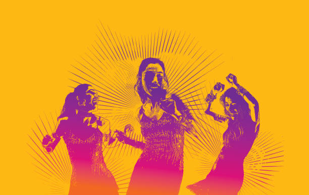 ヒスパニックの女性ラテンのダンス - latin pop点のイラスト素材／クリップアート素材／マンガ素材／アイコン素材