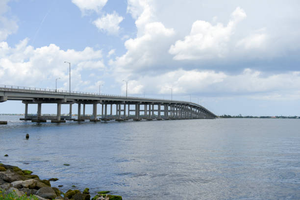 istock Long bridge in Palm Bay, Florida 1018543572