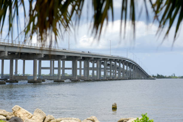 istock Long bridge in Palm Bay, Florida 1018543620