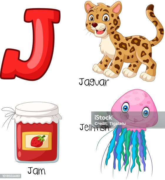 J Alphabet Stock Illustration - Download Image Now - Jaguar - Cat, Cartoon, Alphabet