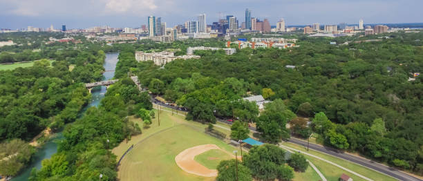 istock Panorama aerial Austin downtown from Barton Creek Greenbelt 1018555704