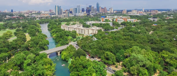 istock Panorama aerial Austin downtown from Barton Creek Greenbelt 1018558120