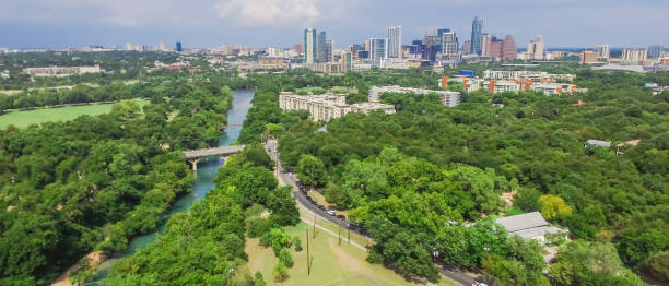 istock Panorama aerial Austin downtown from Barton Creek Greenbelt 1018560232