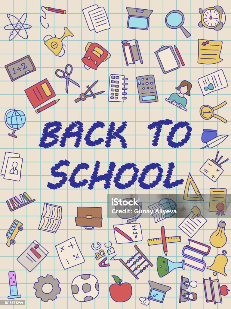 Welcome Back to School poster with doodles, good for textile fabric design, wrapping paper and website wallpapers Welcome Back to School poster with doodles, good for textile fabric design, wrapping paper and website wallpapers. Vector illustration. Activity stock vector