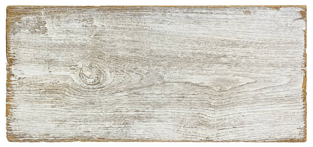 blanco degradado viejo textura fondo de panel de madera, aislado en blanco con trazado de recorte. - knotted wood fotografías e imágenes de stock