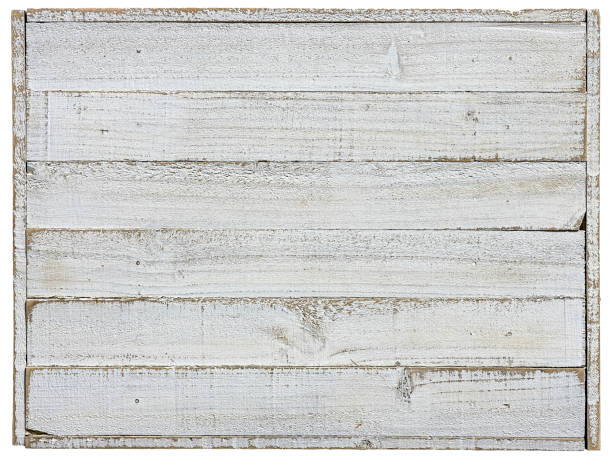 istock Old weathered white textured wood crate panel background, isolated on white with clipping path. 1018578146