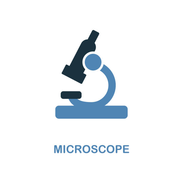 ilustraciones, imágenes clip art, dibujos animados e iconos de stock de icono de microscopio. ilustración de elemento simple. microscopio pixel perfecto icono diseño de colección educación. utilizando para el diseño web, aplicaciones, software, imprimir. - microscopio