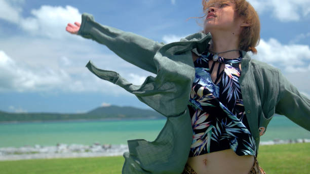 istock Young female dancing outdoors. 1018613292