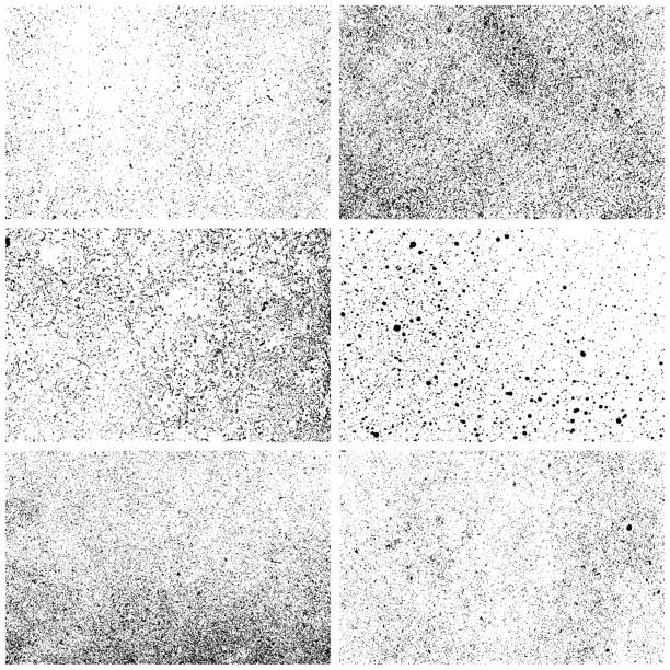Grunge backgrounds Set of grunge texture backgrounds. Rectangle backdrops. One color - black weathered textures stock illustrations