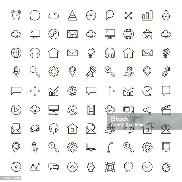Social Media Icon Stock Illustration - Download Image Now - Social Media Icon, Icon Set, Icon Symbol