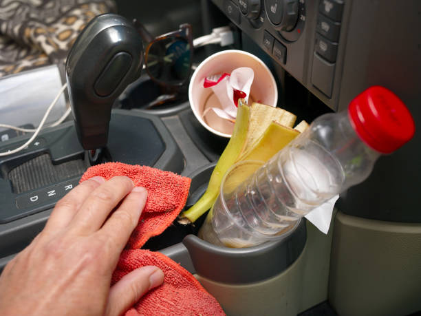 cleaning car interior stock photo