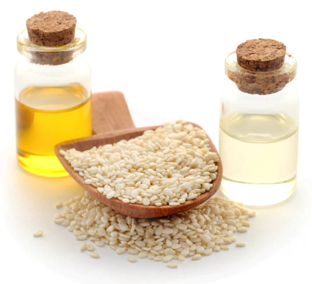 istock Peeled sesame seeds with oil 1018660060