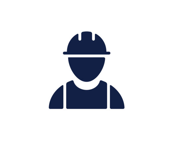 ilustrações, clipart, desenhos animados e ícones de ícone de glifo de trabalhador - hardhat helmet hat construction