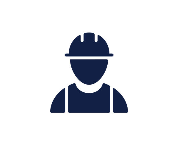 значок глифа работника - hardhat helmet hat construction stock illustrations