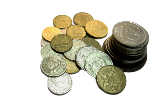 istock Russians coins from different times isolated 1018669540