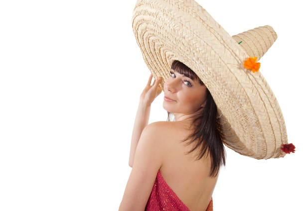 istock A girl in a Mexican hat 1018689088