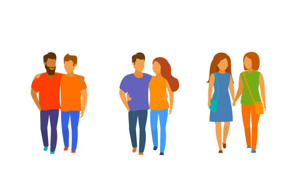 couples of different sexual orientation isolated vector graphic couples of different sexual orientation isolated vector graphic heterosexual couple stock illustrations