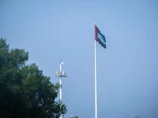 Photo of The United Arab Emirates flag waving