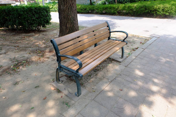 istock Wooden bench in the park 1018707282