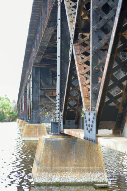 istock Old rusty parts on the bridge 1018707736