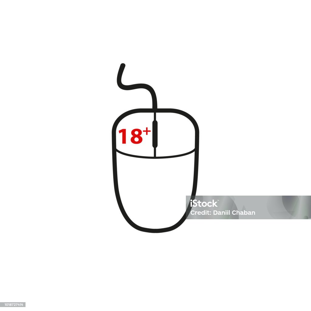 Computer Mouse Text Computer Mouse With The Text 18 Vector Illustration Flat Design Stock ...