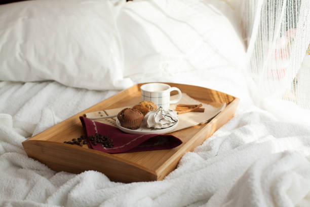 Service in hotel, breakfast in bed.