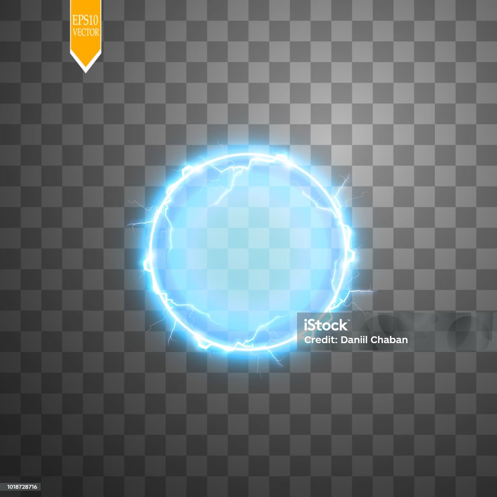 Transparent light effect of electric ball lightning. Magic plasma ball Transparent light effect of electric ball lightning. Magic plasma ball.Vector illustration. EPS 10. Sports Ball stock vector