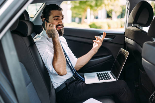istock Young business working during travelling to office 1018731330
