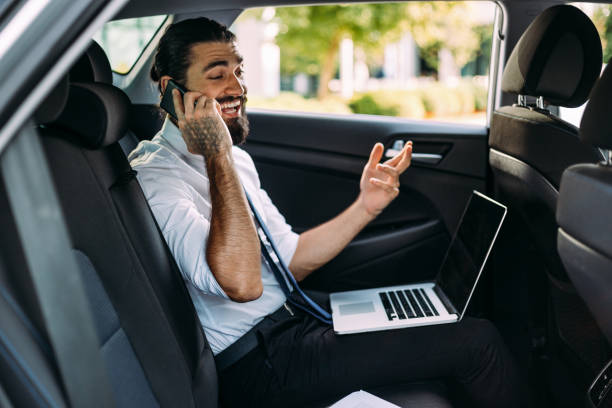 istock Young business working during travelling to office 1018731394