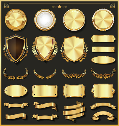 Luxury gold and silver design elements collection