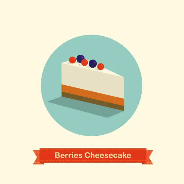 Vector illustration of Berries Cheesecake