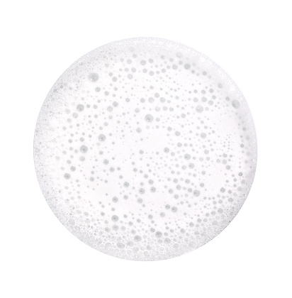 Forma de círculo de burbujas espuma aislado en blanco photo