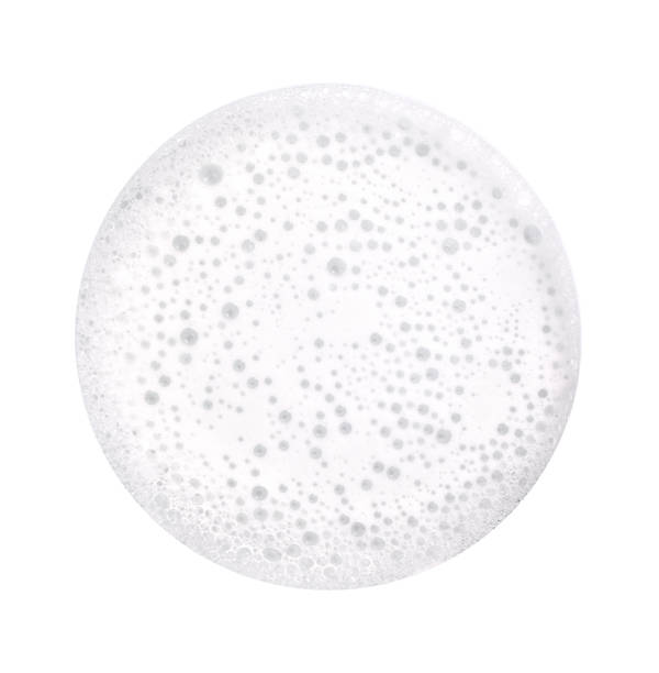 kształt koła bąbelkowego piankowego wyizolowany na białym - latté coffee glass pattern zdjęcia i obrazy z banku zdjęć