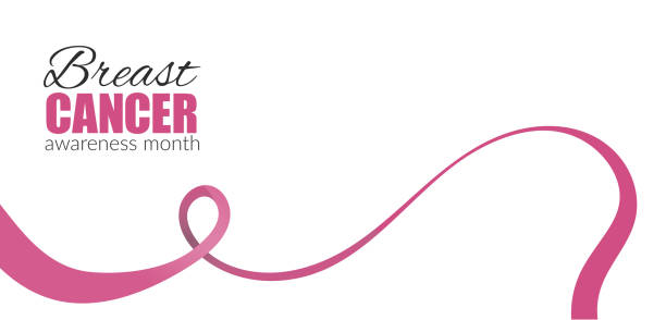 Vector Pink silk ribbon. Breast cancer awareness month. Banner template Vector Pink silk ribbon on white background. Breast cancer awareness month. Banner template october clipart stock illustrations