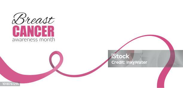 Vector Pink Silk Ribbon Breast Cancer Awareness Month Banner Template Stock Illustration - Download Image Now