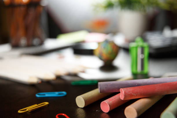 istock School and office supplies on office table 1018764350