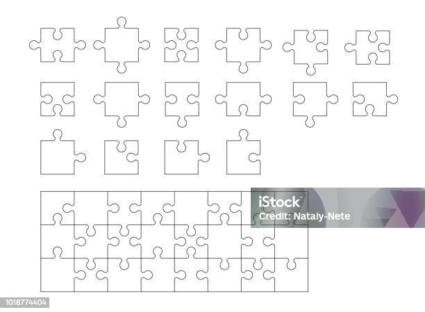 Set Of Puzzle Pieces Stock Illustration - Download Image Now - Jigsaw Puzzle, Abstract, Backgrounds