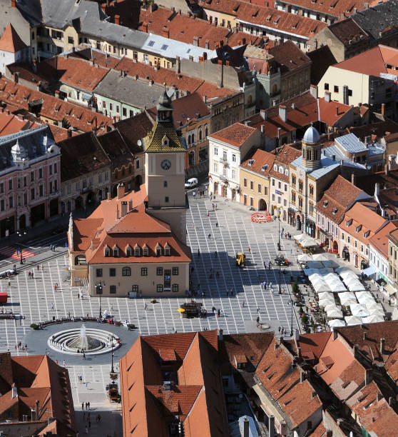 istock City Hall Square in Brasov 1018791678