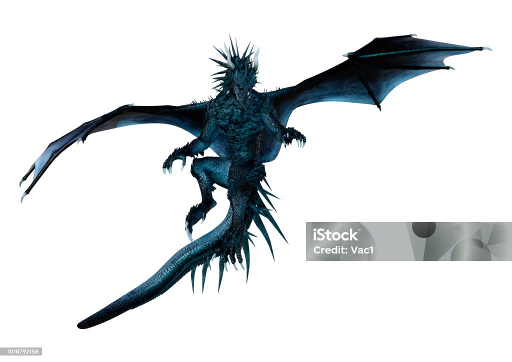 3D illustration black fantasy dragon on white 3D rendering of a black fantasy dragon isolated on white background Animal Stock Photo