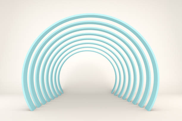 istock 3D Geometric Shapes Abstract Minimal Background, Tunnel, Corridor, Podium 1018792900