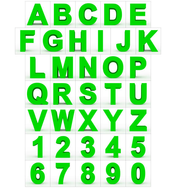istock letters and numbers 3d green isolated on white 1018795274